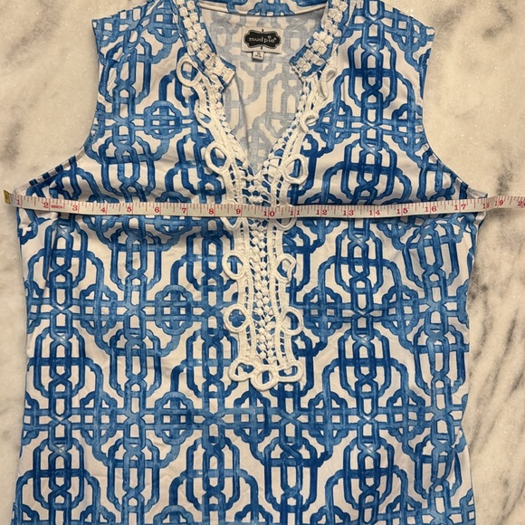 Mud Pie Women's sleeveless mini dress in geometric  Print size small - Picture 8 of 11